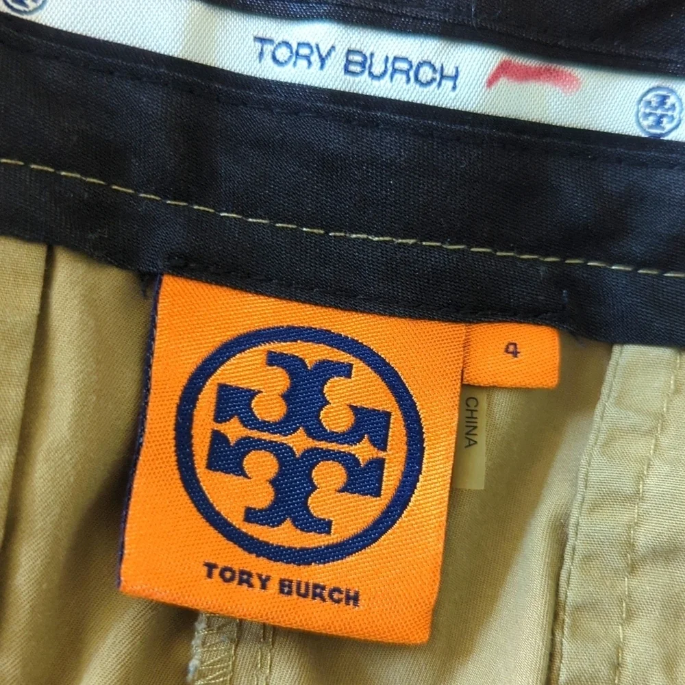 Tory Burch Tan Bermuda Shorts Classic Style
